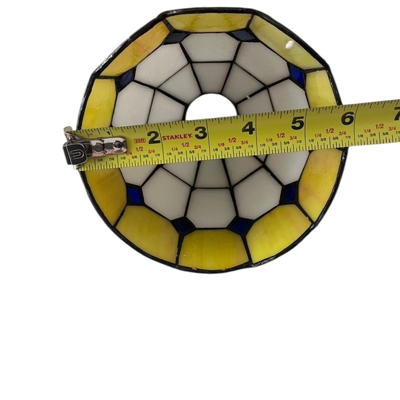 Tiffany Style Small
Lampshade, LQ0005, White and Blue, Stained Glass Lamp - Picture 9 of 9